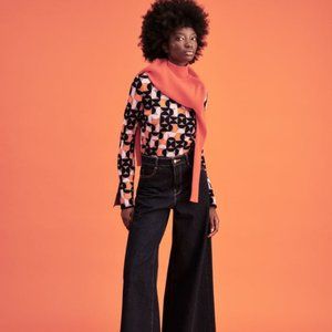 GEOMETRIC JACQUARD KNIT SWEATER Small